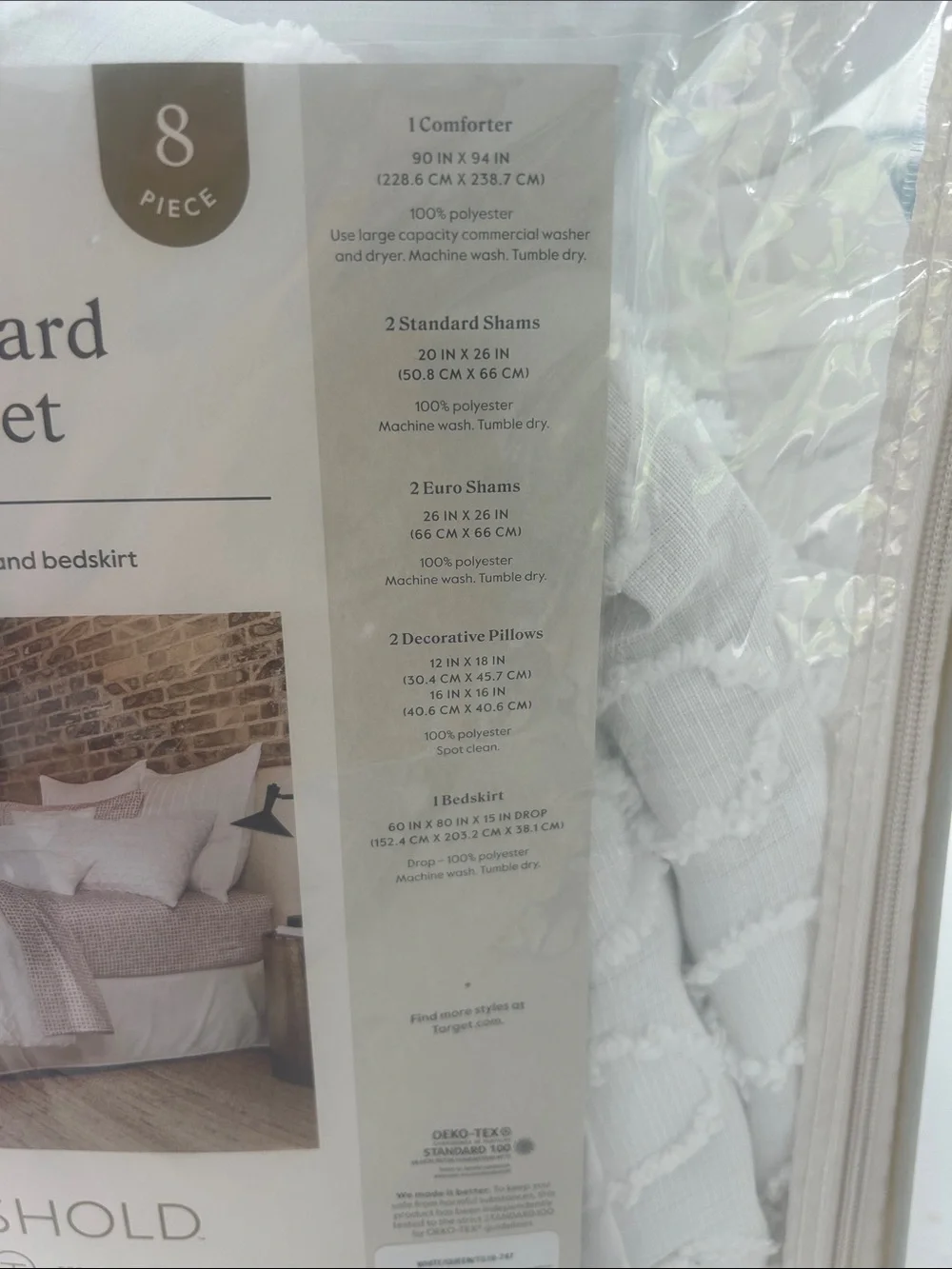 Threshold Queen Clipped Jacquard Comforter Set in White